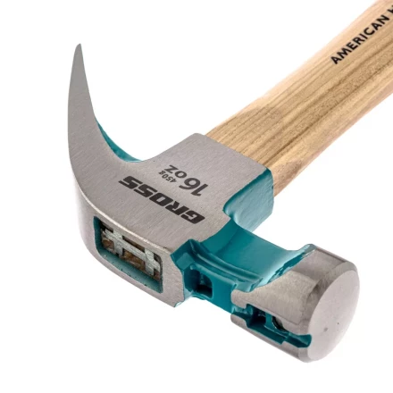 Молоток-гвоздодер с магнитом GROSS AMERICAN HICKORY 450 г угол 75 обрезиненная рукоятка 10418 купить в Уфе