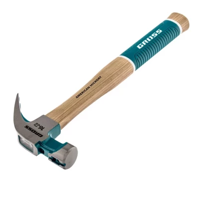 Молоток-гвоздодер с магнитом GROSS AMERICAN HICKORY 450 г угол 75 обрезиненная рукоятка 10418 купить в Уфе