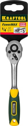 Трещотка для торцовых головок KRAFTOOL &quot;EXPERT&quot;, Сr-V сталь, 72 зубца, 1/4&quot; 27791-1/4_z02 купить в Уфе