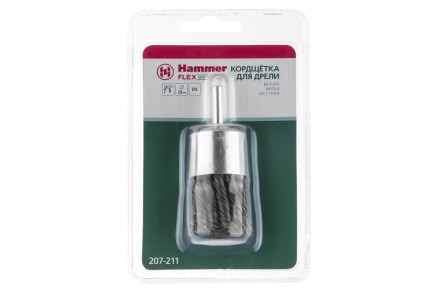 Кордщетка HAMMER кисть 28мм для дрели витая сталь (207-211) купить в Уфе