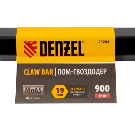 Лом-гвоздодер, 900 мм, шестигранный 19 мм, окрашенный, сталь 65// Denzel 25204 купить в Уфе