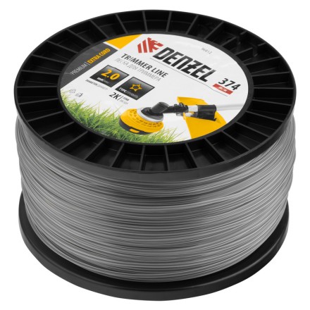 Леска для триммера двухкомпонентная звезда, 2,0мм х 374м, на DIN катушке EXTRA CORD// Denzel 96812 купить в Уфе