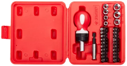 Набор ЗУБР &quot;МАСТЕР&quot; отвертка реверсивная в комплекте с насадками, в боксе, 29 предметов 25420-H29 купить в Уфе