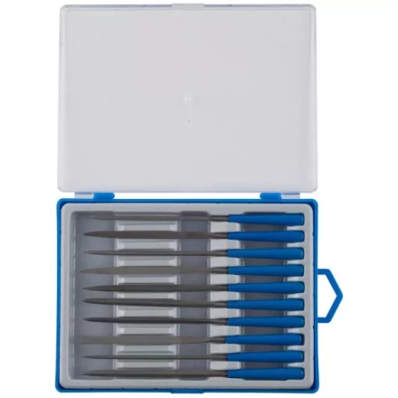 Набор ЗУБР &quot;ЭКСПЕРТ&quot; Надфили, пластмассовая ручка, насечка 0=драчевая, 100мм, 10шт 16021-0-H10 купить в Уфе