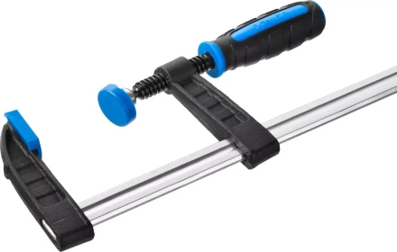 Струбцина ЗУБР &quot;ПРОФЕССИОНАЛ&quot;, тип &quot;F&quot;, двухкомпонентная ручка, стальная закаленная рейка, 80х300мм 32155-080-300 купить в Уфе