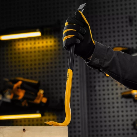 Лом-гвоздодер, Denzel 450 мм, шестигранный 16 мм, окрашенный, сталь 65, 25202 купить в Уфе