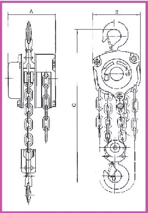 Таль ручная цепная HSZ-J LB г-п 2 тонн H=9 метра купить в Уфе