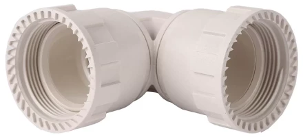 Соединитель ЗУБР &quot;ШиреФит&quot; угловой 90° &quot;накидная гайка - накидная гайка&quot;, 32мм 51497-32 купить в Уфе