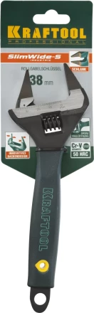 Ключ разводной SlimWide-S, 200 / 38 мм, KRAFTOOL 27263-20 купить в Уфе