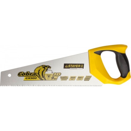 Ножовка STAYER &quot;PROFI&quot; &quot;COBRA&quot; GX900, трехгранный японский зуб, импульсная закалка, 2-х комп ручка, 9 TPI, 350мм 1514-35_z02 купить в Уфе