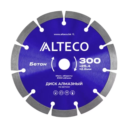 Диск алмазный по бетону ALTECO 300x25.4x2.8 мм 66520 купить в Уфе