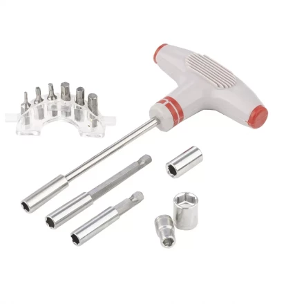 Отвертка с Т-образной эргономичной ручкой и набором насадок 36 штук CrV в пластиковом боксе MTX 115729 купить в Уфе