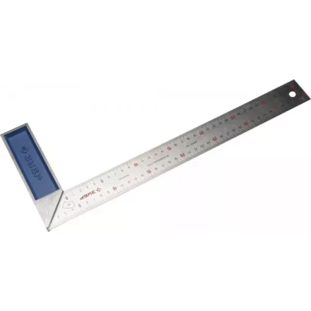 Угольник ЗУБР &quot;ЭКСПЕРТ&quot; столярный, гравированная шкала, алюминиевая рукоятка, нержавеющее полотно 37мм, 400мм 34393-40 купить в Уфе