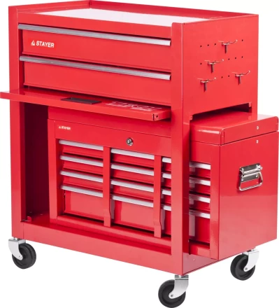 Тележка инструментальная STAYER &quot;MASTER&quot; комбо, 2 ящика + ящик настольный, 7 полок, 616х330х742мм 38909-K купить в Уфе
