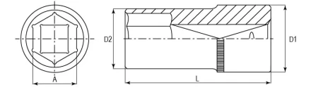 Головка торцевая глубокая 1/4&quot;DR 13 мм S04HD2113 Jonnesway 48008 купить в Уфе