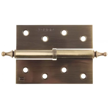 Петля дверная разъемная ЗУБР &quot;ЭКСПЕРТ&quot;, 1 подшипник, цвет ст. латунь (AB), правая, с крепежом, 100х75х2,5мм,2шт 37605-100-5R купить в Уфе