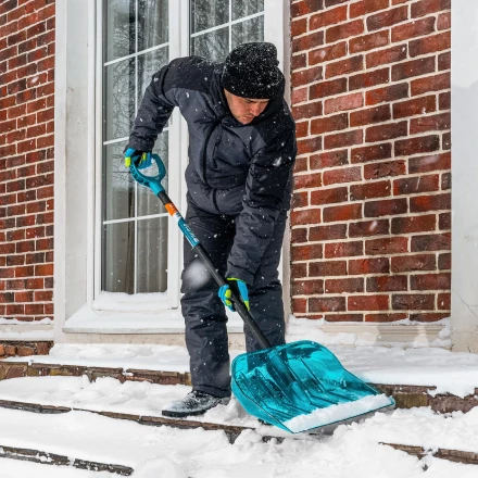 Лопата для уборки снега поликарбонат Palisad 61690, 460х400х1400 мм, алюминиевый черенок, LUXE купить в Уфе