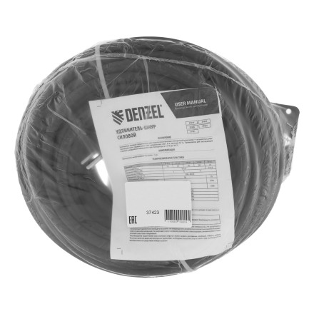 Удлинитель-шнур силовой Denzel Top Series , КГТТ, 20м, 3 розетки, 3 x 2,5 мм, 3 м 37423 купить в Уфе