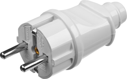 Вилка MAXElectro электрическая, 16А/220В, с заземлением, белая, STAYER 55160-W купить в Уфе