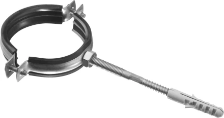 ЗУБР &quot;МАСТЕР&quot;. Хомут трубный с гайкой, оцинкованный, в комплекте с сантехнической шпилькой и дюбелем, 2 1/2&quot;, 1шт 37866-75-80 купить в Уфе
