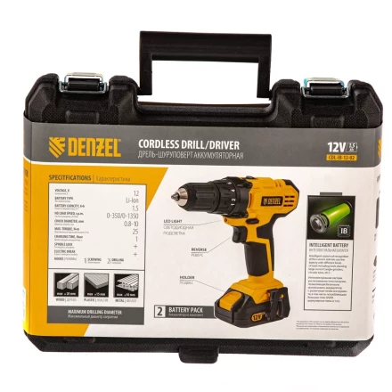 Дрель-шуруповерт аккумуляторная CDL-IB-12-02 Denzel 26111 купить в Уфе