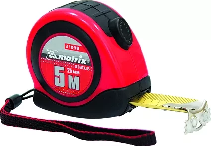 Рулетка Status autostop magnet 7,5 м х 25 мм двухкомпонентный корпус зацеп с магнитом  MATRIX 31039 купить в Уфе