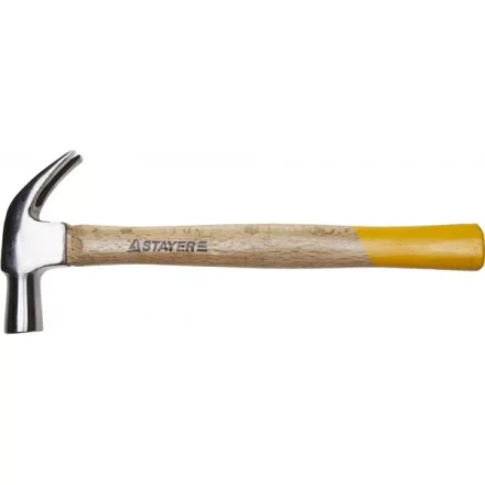 Молоток-гвоздодер STAYER &quot;STANDARD&quot; TopStrike кованый, с деревянной ручкой, 450г 20232_z01 купить в Уфе