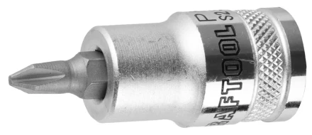 Торцовая бита-головка KRAFTOOL &quot;INDUSTRIE QUALITAT&quot;, материал S2, PHILLIPS, сатинированная, 1/2&quot;, PH2 27901-2_z01 купить в Уфе