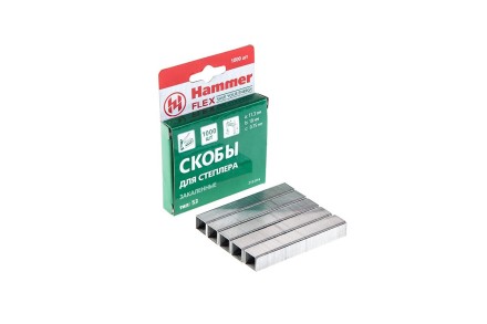 Скобы для степлера HAMMER 215-014  10мм, тип 53, 1000 шт. купить в Уфе