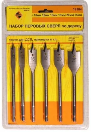 Набор сверл перовых  6шт д/дер.  1/60 19184 купить в Уфе