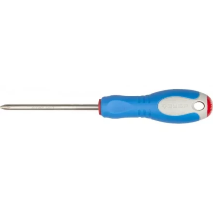 Отвертка ЗУБР, Cr-V сталь, трехкомпонентная рукоятка, цветовая индикация типа шлица, PH №2, 100мм 25252-2-100_z01 купить в Уфе