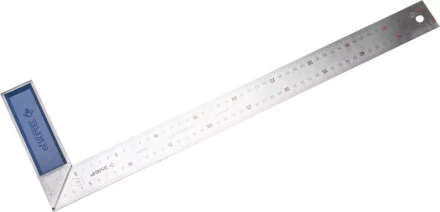 Угольник ЗУБР &quot;ЭКСПЕРТ&quot; столярный, гравированная шкала, алюминиевая рукоятка, нержавеющее полотно 37мм, 500мм 34393-50 купить в Уфе