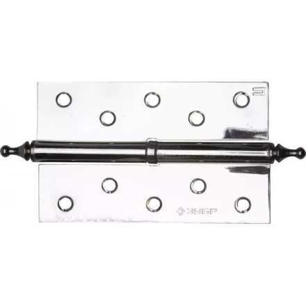 Петля дверная разъемная ЗУБР &quot;ЭКСПЕРТ&quot;, 1 подшипник, цвет хром (CP), правая, с крепежом, 125х75х2,5мм, 2 шт 37605-125-2R купить в Уфе