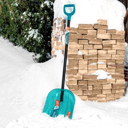 Лопата для уборки снега поликарбонат Palisad 61691, 340х385х1340 мм, алюминиевый черенок, LUXE купить в Уфе