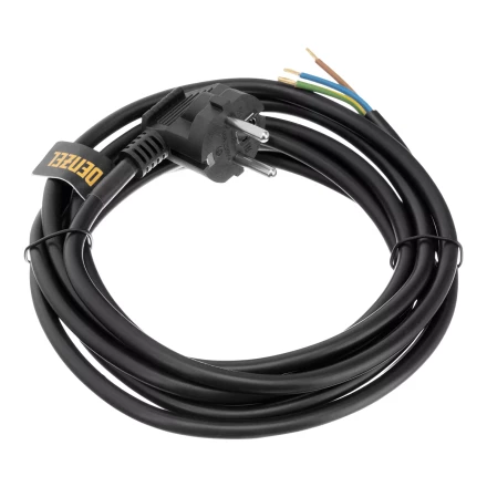 Шнур сетевой Energy Series Denzel, ПВС, 3 м, 3 x 1,5 мм, с неразборной вилкой, черный, 3 м, 37675 купить в Уфе