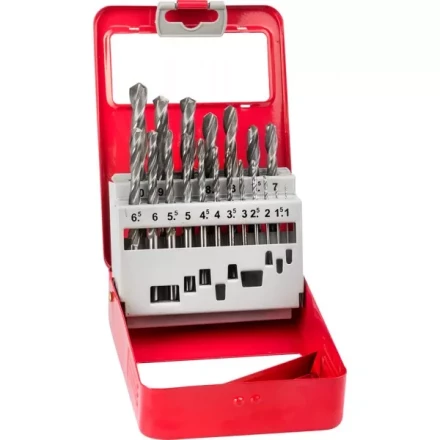 Набор ЗУБР &quot;МАСТЕР&quot;: Свёрла  по металлу, быстрорежущая сталь, в мет. боксе, 1-10мм, 19шт 29621-H19-M купить в Уфе