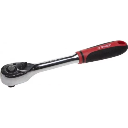 Трещотка для торцовых головок ЗУБР &quot;МАСТЕР&quot;, Сr-V сталь, 72 зубца, 1/4&quot; 27736-1/4 купить в Уфе