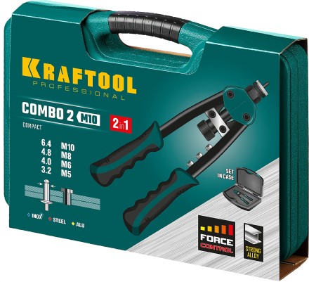 Комбинированные заклепочники двуручные KRAFTOOL Combo2-M10 31181 купить в Уфе
