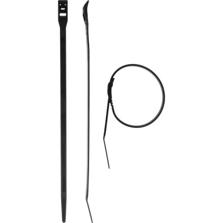 Кабельные стяжки черные КОБРА, с плоским замком, 7.6 х 280 мм, 10 шт, нейлоновые, ЗУБР 30935-76-280 купить в Уфе