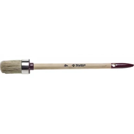 Кисть круглая ЗУБР &quot;УНИВЕРСАЛ - МАСТЕР&quot;, светлая щетина, деревянная ручка, №4, 25мм 01501-25 купить в Уфе