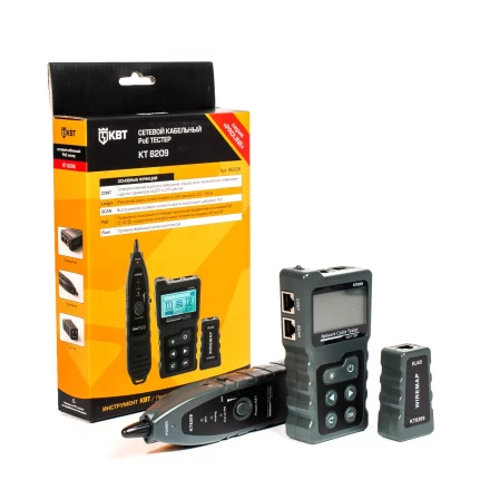 LAN-тестер КВТ KT 8209 для витой пары с поддержкой PoE (86208) купить в Уфе