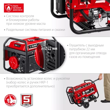 ЗУБР 2800 Вт, бензиновый генератор с электростартером (СБ-2800Е) купить в Уфе