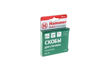Скобы для степлера HAMMER 215-015  12мм, тип 53, 1000 шт. купить в Уфе
