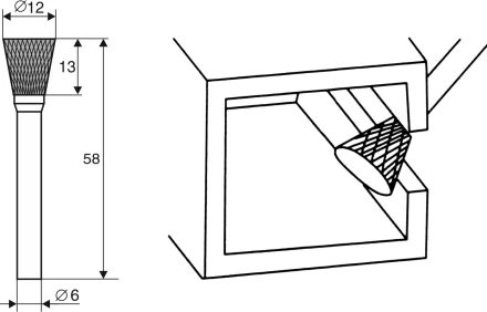 Борфреза Обратный конус N 6х12 Энкор 21720 купить в Уфе