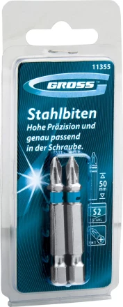 Набор бит SL5,0х50, сталь S2, 2шт GROSS 11376 купить в Уфе