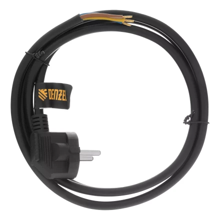 Шнур сетевой Denzel Energy Series, ПВС, 1,5 м, 3 x 1,5 мм, с неразборной вилкой, черный, 3 м, 37671 купить в Уфе