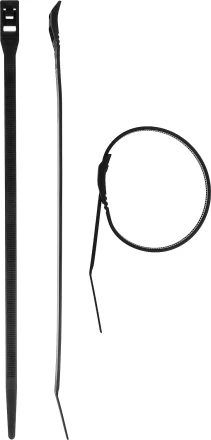 Кабельные стяжки черные КОБРА, с плоским замком, 7.6 х 370 мм, 10 шт, нейлоновые, ЗУБР 30935-76-370 купить в Уфе