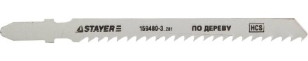 Полотна STAYER &quot;STANDARD&quot;, T111C, для эл/лобзика, HCS, по дереву, пласт., быстрый рез, EU-хвост., шаг 3мм, 74мм, 2шт 159480-3_z01 купить в Уфе