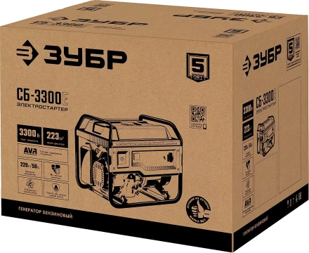 ЗУБР 3300 Вт, бензиновый генератор с электростартером (СБ-3300Е) купить в Уфе