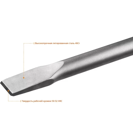ЗУБР БУРАН, 35 х 400 мм, HEX 30, плоское зубило (29375-35-400) купить в Уфе